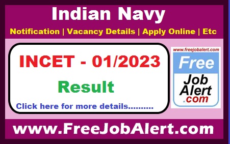 Indian Navy INCET-01/2023 Result 2024 – Result Released