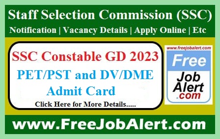 SSC Constable GD Admit Card 2024 – PET/PST and DV/DME Admit Card Download