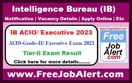 IB ACIO-Grade II/Executive Result 2024 – Tier II Result Released