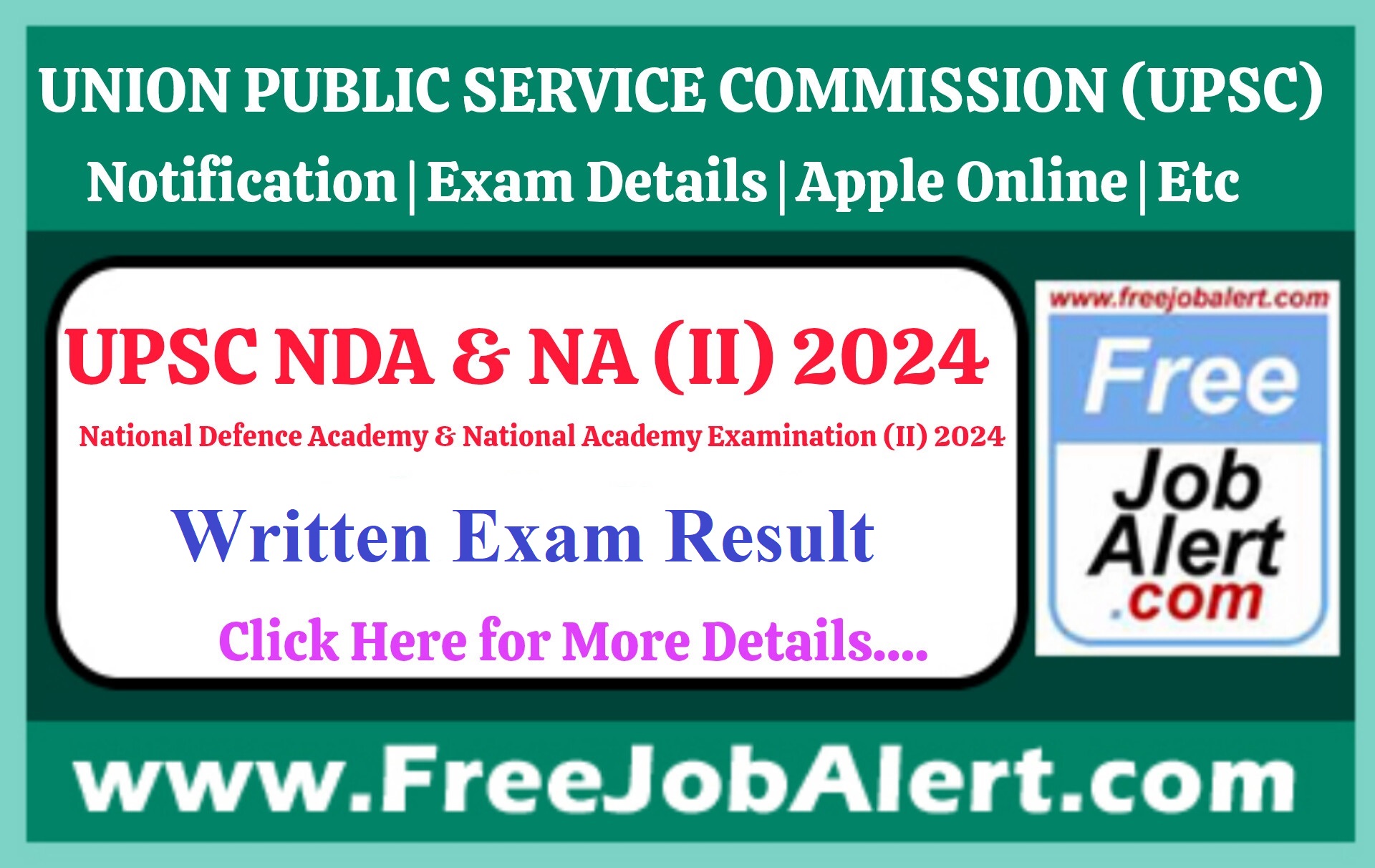 UPSC NDA & NA (II) Result 2024 – Written Exam Result Released