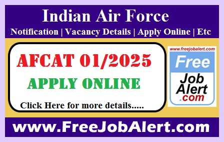 AFCAT 01/2025 – Apply Online for 336 Posts