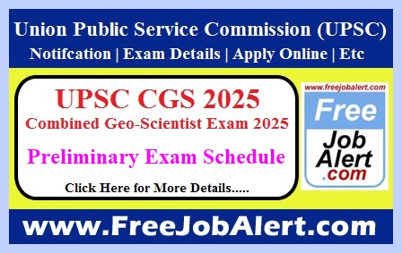 UPSC Combined Geo-Scientist Exam Date 2025 – Preliminary Exam Schedule Announced