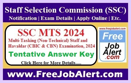 SSC MTS & Havaldar Answer Key 2024 – Tentative Answer Key Released