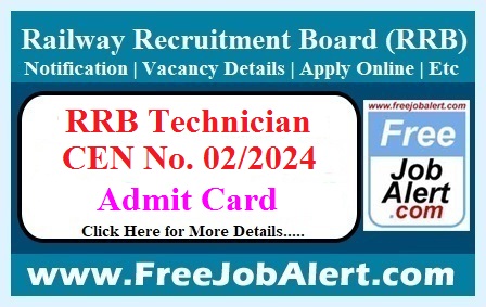 RRB Technician Admit Card 2024 – Admit Card Download