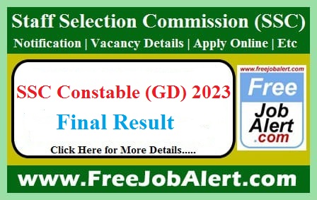 SSC Constable (GD) Result 2024 – Final Result Released