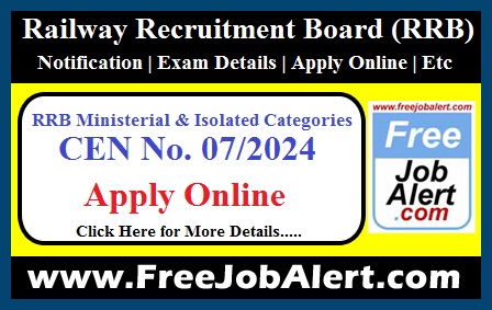 RRB Ministerial & Isolated Categories Recruitment 2024 – Apply Online for 1036 Posts